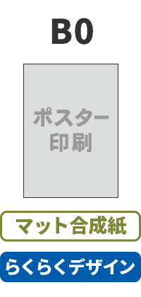 【らくらくデザイン】マット合成紙  ポスター B0(1,456mm×1,030mm)