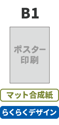 【らくらくデザイン】マット合成紙  ポスター B1(1,030mm×728mm)