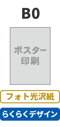 【らくらくデザイン】フォト光沢紙 ポスター B0(1,456mm×1,030mm)