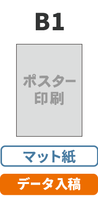 【データ入稿】マット紙 ポスター B1(1,030mm×728mm)